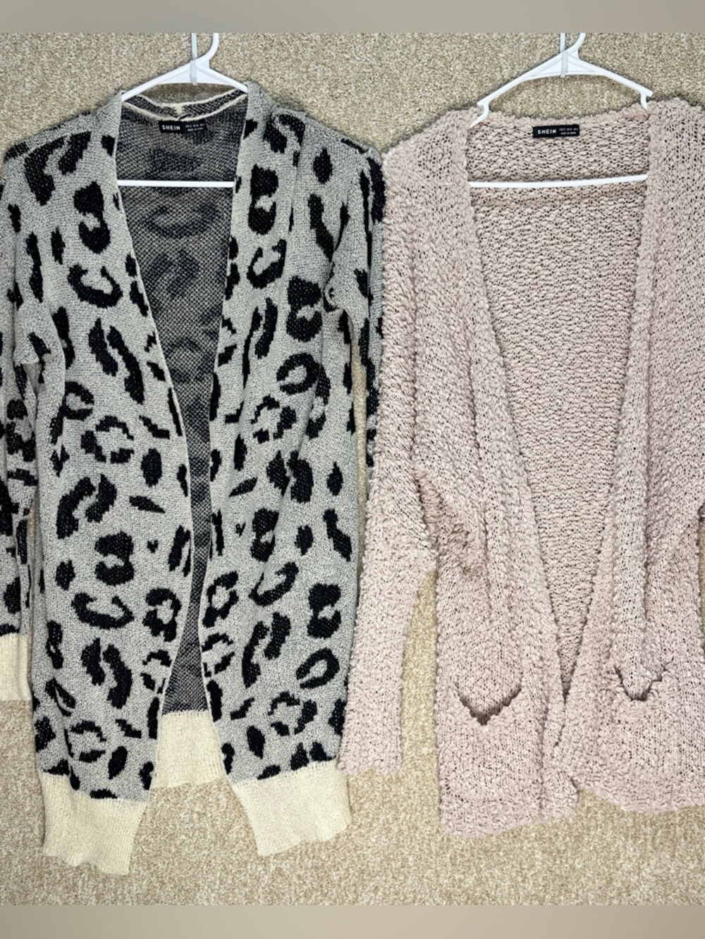 Knit cardigans bundle 2 small open front neutral sz 4 fall winter cozy sweaters